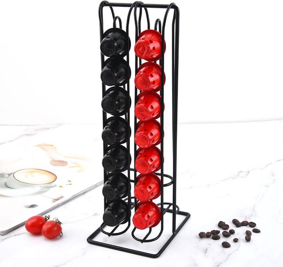 Wowup Koffie capsule houder Universeel Capsule houder Cuphouder Coffee pods holder Pad organizer Cup dispenser Kantoor capsules houder Thuis capsules houder Zwart 28 stuks