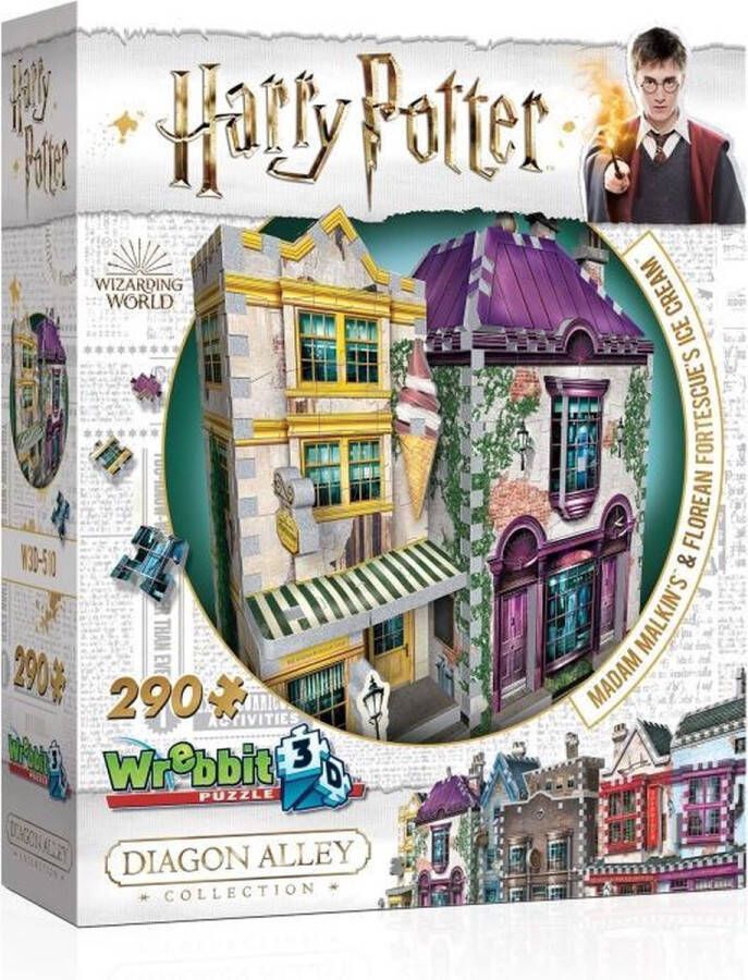 Wrebbit Madam Malkin s and Florean Fortescue Slug and Jiggers 3D Puzzel Harry Potter 290 Stukjes
