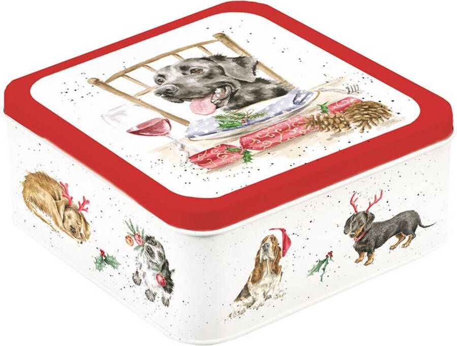 Wrendale Designs Wrendale Kerst Tinnen Doos Koekjestrommel Honden