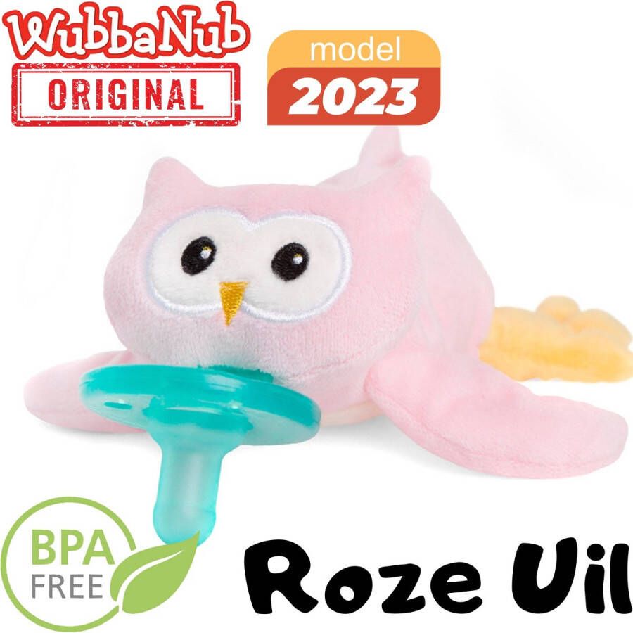 Wubbanub Roze Uil Speenknuffel Fopspeen Babyknuffel Knuffel je speen Baby Speelgoed Met Philips Avent Soothie Speen