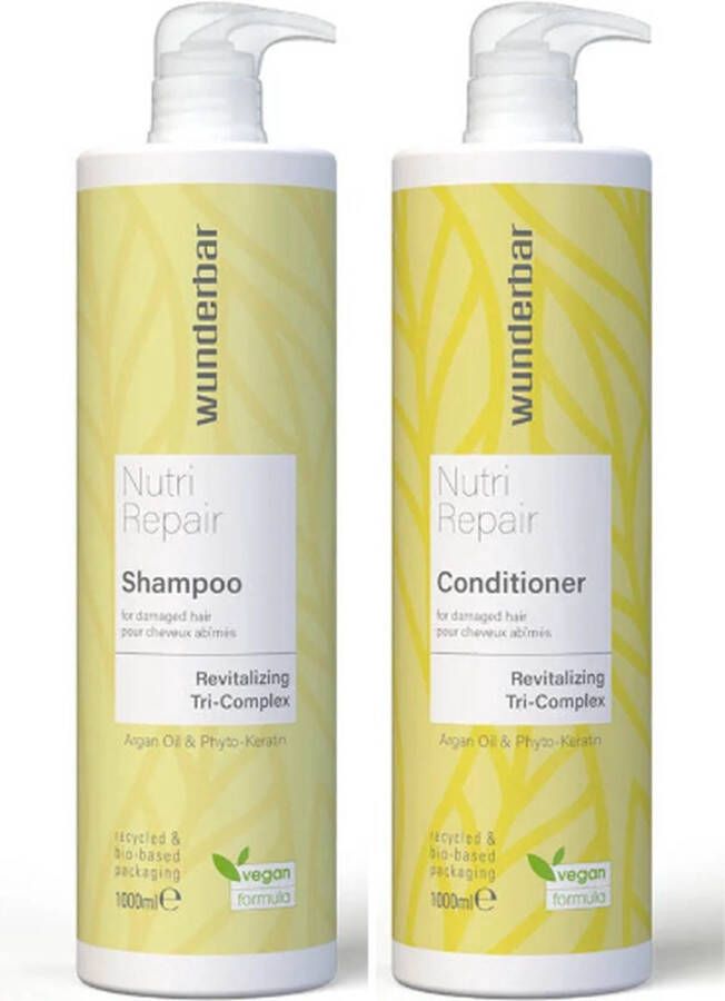 Wunderbar Vegan Nutri Repair Shampoo & Conditioner 1L Extra voordelig