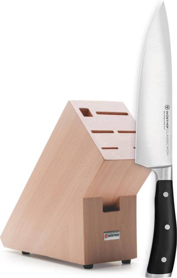 Wusthof Wüsthof Classic Ikon Koksmes 4596 20 20cm Zwart Met gratis Messenblok (hout) !