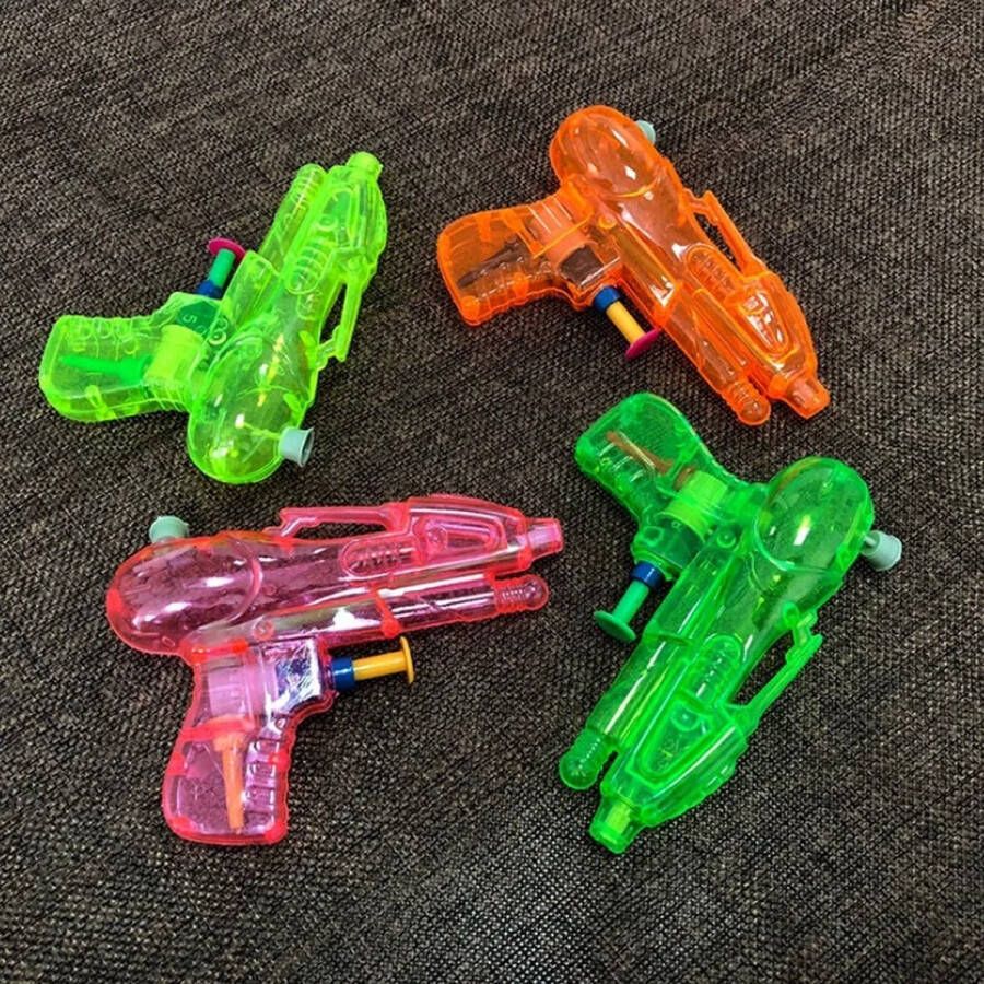 WVspecials Mini waterpistolen 4 stuks water gun 3 jaar + blauw roze groen geel
