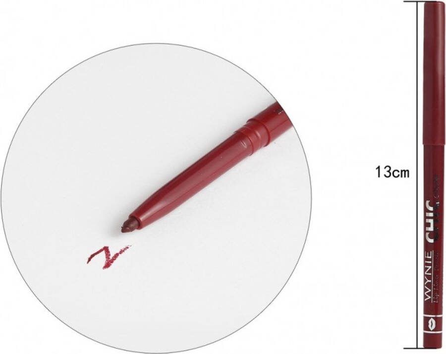 Wynie Cosmetics Wynie – CHIC color Donker Rood lippotlood draaibaar Automatic Lip Liner Pencil – Nummer 021 1 stuks