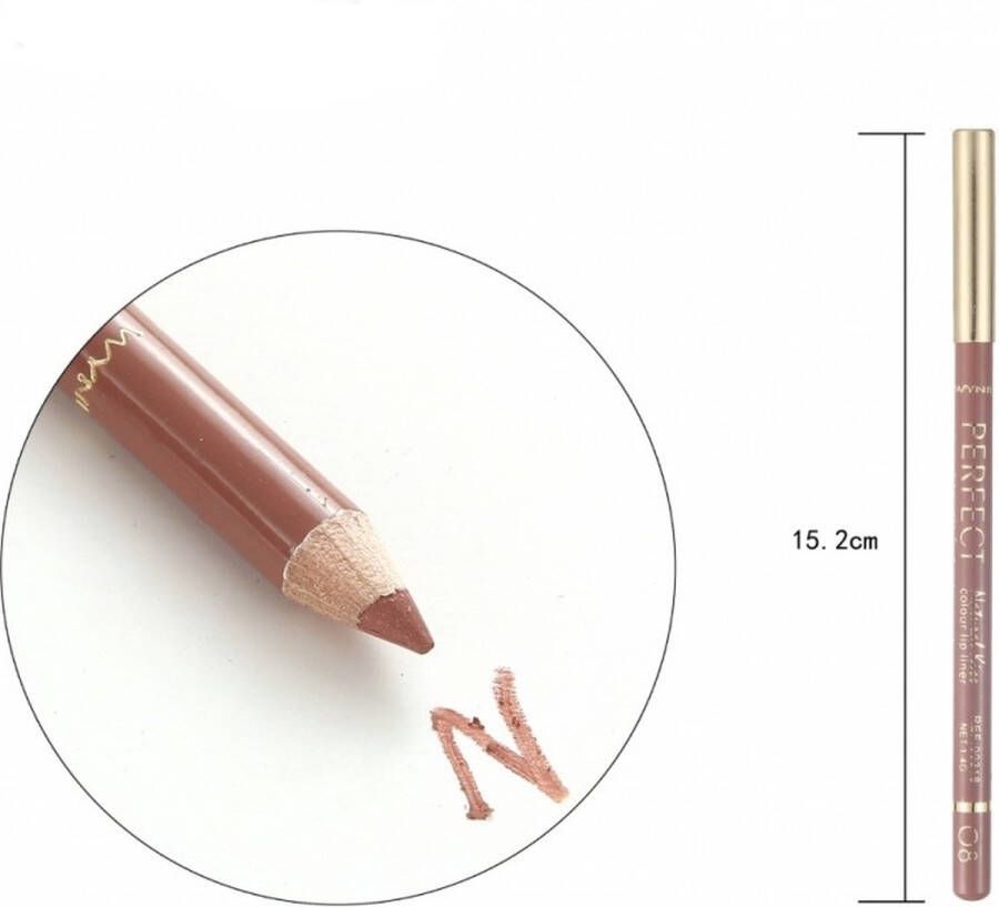 Wynie PERFECT Lippotlood Lip Liner Licht Bruin-Nude Natural Kiss Nummer 08 1 stuks