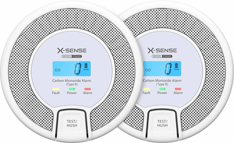 X-sense CO03D Koolmonoxidemelder 2-pack Uitstekende prijs kwaliteit 10 jaar sensor