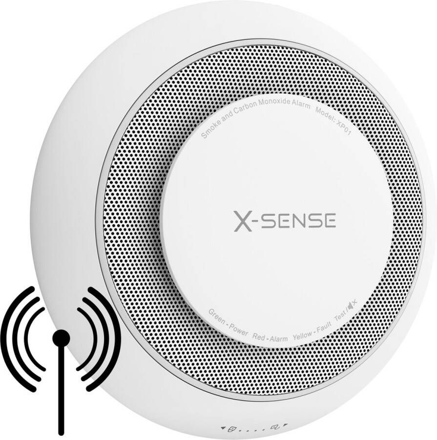 X-sense XP01-W Koppelbare combimelder Rook en koolmonoxide 10 Jaar batterij Rookmelder en koolmonoxidemelder Rook én CO melder Koppelbaar