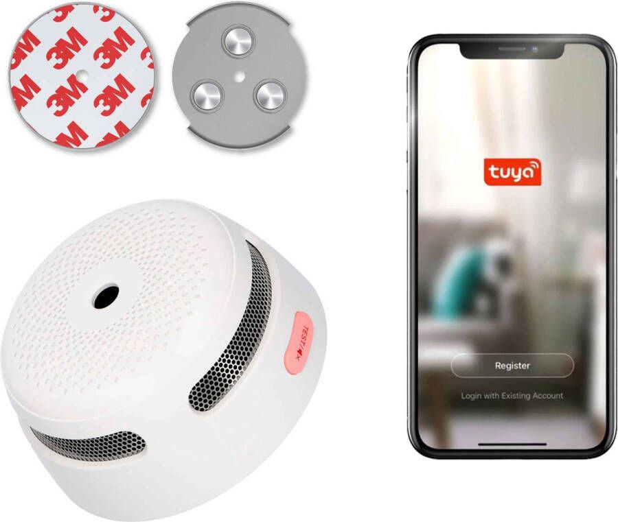X-sense XS01-WT Slimme rookmelder met wifi Met magneet montage Tuya Smart Home Voldoet aan Europese norm Brandalarm zonder boren