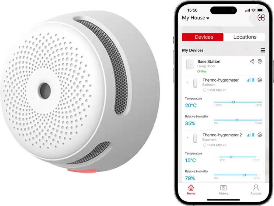X-SenseX-Sense X-Sense XS01-M Slimme rookmelder met WiFi Link+ Pro Draadloos RF koppelbaar Brandalarm