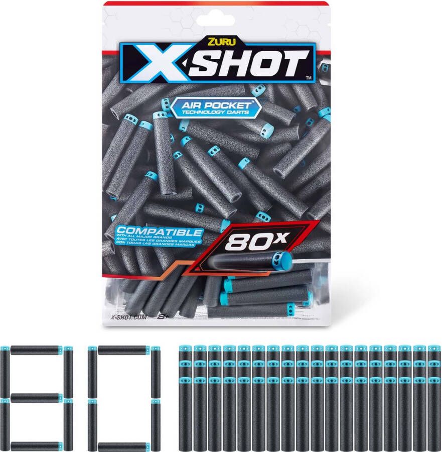 X-Shot Air Pocket Technology Darts 80 pijltjes