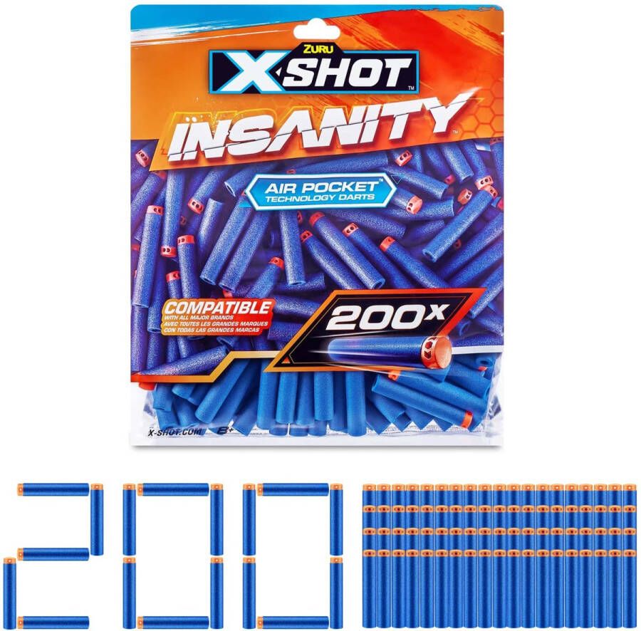 XSHOT ZURU Insanity Navulverpakking Speelgoedblaster 200 pijltjes