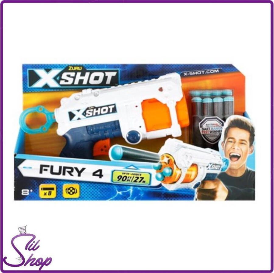 X-Shot Zuru Fury 4 incl. 8 pijlen speelgoedpistool