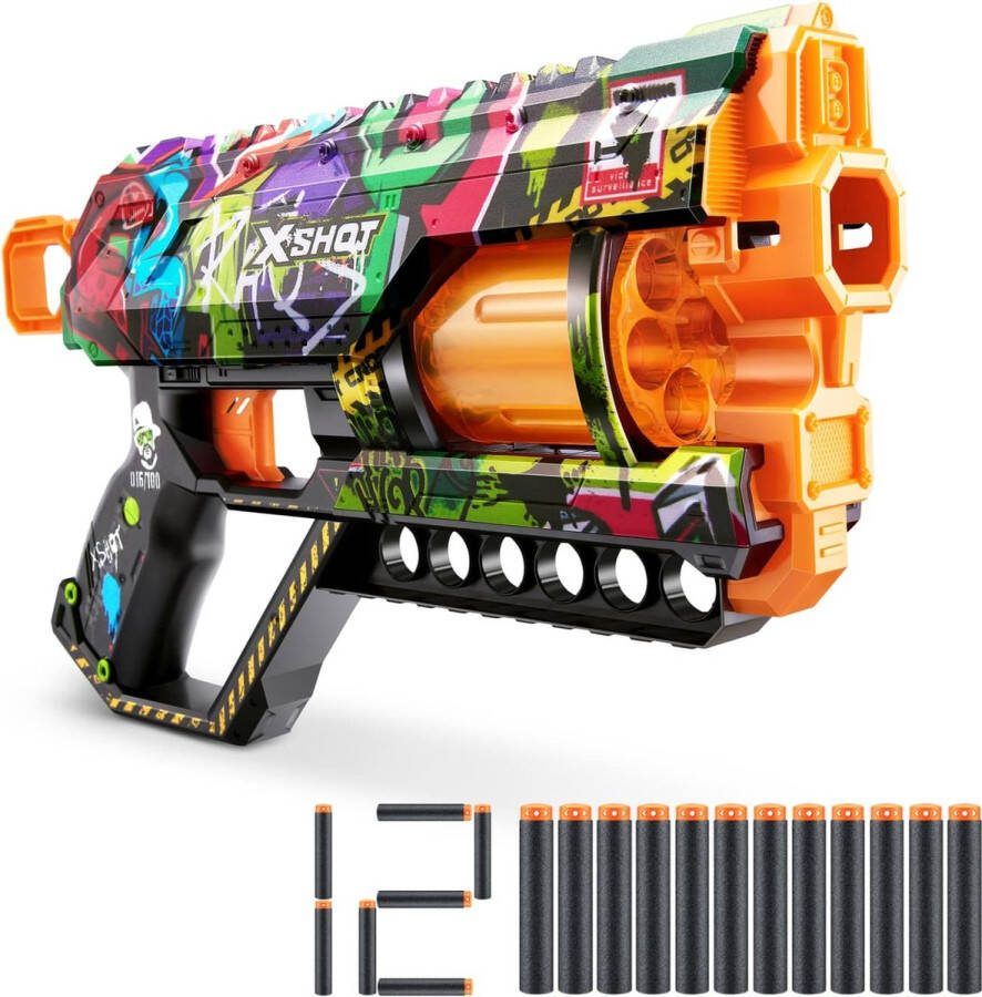 ZURU X-Shot Skins Griefer Graffiti print – Inclusief 12 X-Shot Pijltjes