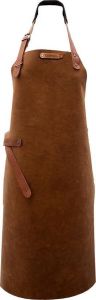 Xapron leren (BBQ) schort Utah Kleur Roest Maat M 1 stuks