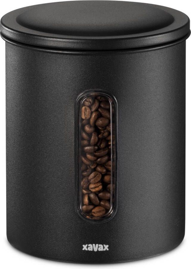 Xavax Koffieblik voor 500 g bonen of 700 g poeder luchtdicht aromadicht zw