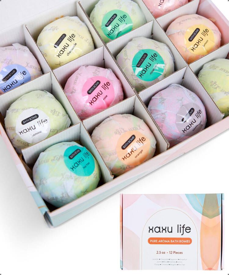 Xaxu Life Bruisballen voor Bad Bathbombs Badparels Bath Bombs Tea tree BadBom Lavendel Olie 12 verschillende smaken 70 gram per stuk