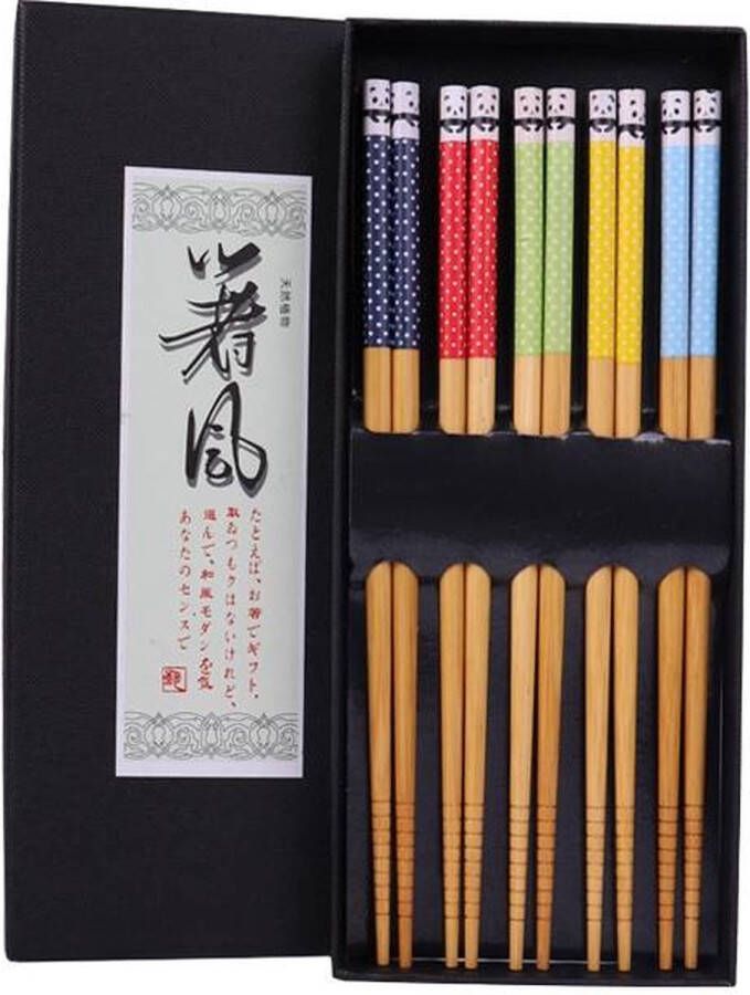 5 Paar Bamboe Chopsticks Voor Sushi en Japanse gerechten-Eetstokjes Bamboe