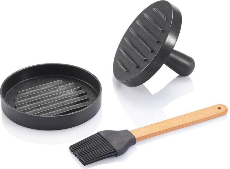 XD Design Barbecue set inclusief hamburgerpers zwart