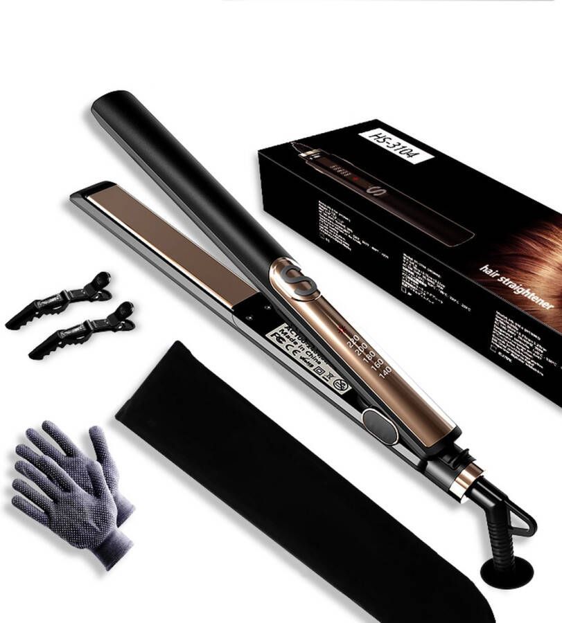 XD&L 2-in-1 Serie Stijltangen Hair Straightener Krultang 2-in-1 Stijltang en Krultang 5 Temperatuurinstellingen 15s Snel Opwarmen Alle Haartypes Zwart