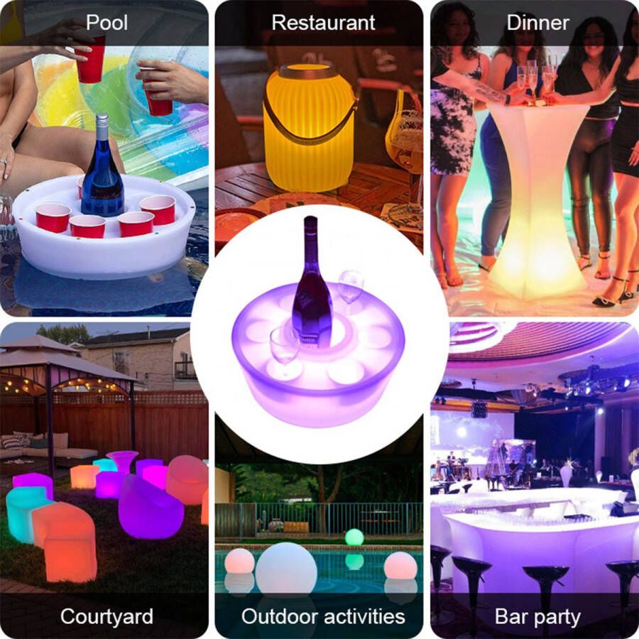 Xd Xtreme Drijvend LED dienblad design spa bar hottub whirlpool jacuzzi zwembad accessoire floating led verlichting drankjes en hapjes plateau spa tray