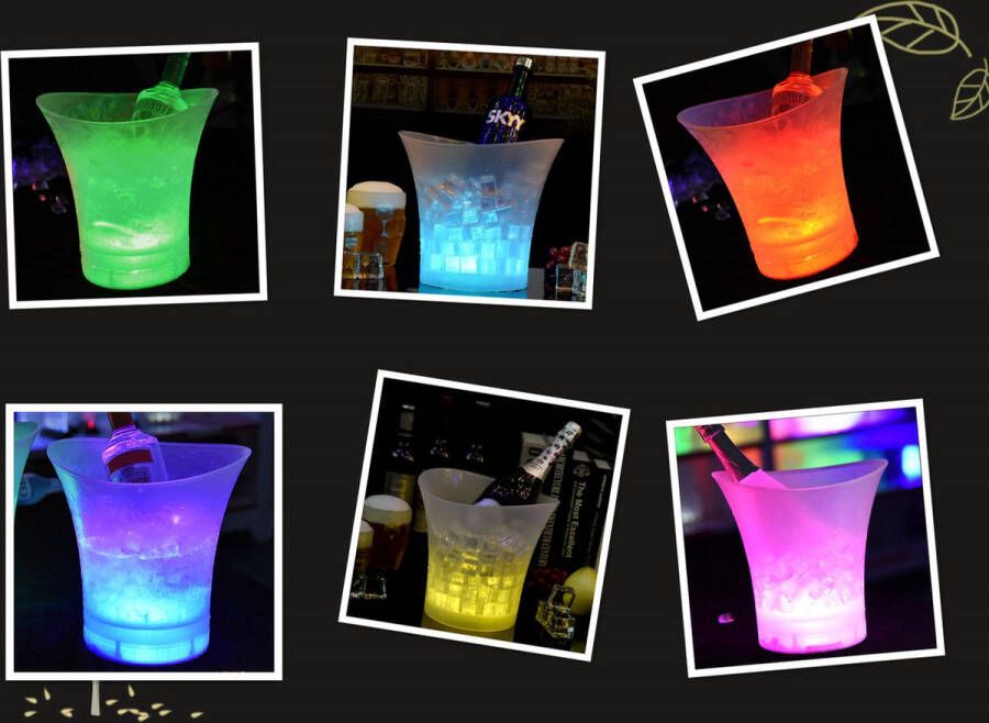 Xd Xtreme LED ijskoeler 5 L design wijnkoeler koelelement ijsemmer waterdicht led verlichting wijn koeler bier ton champagne bucket kerst diner