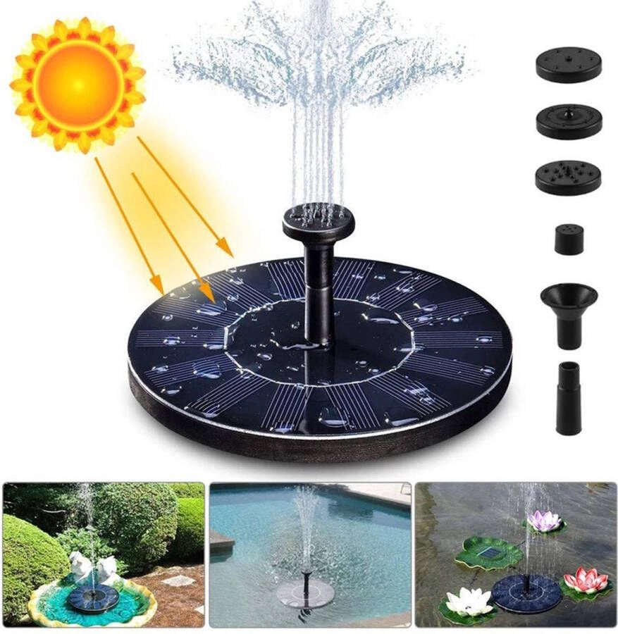 XD-XTREME Solar Fontein waterpomp 13 cm zonne-energie waterornament tuindecoratie waterfontein