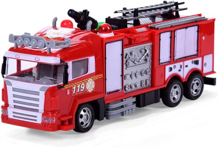 Xd Xtreme Xd Xtreme Radiografische brandweerauto met brandweerslang kan echt water spuiten met afstandsbediening en gratis batterijen rood met sirene