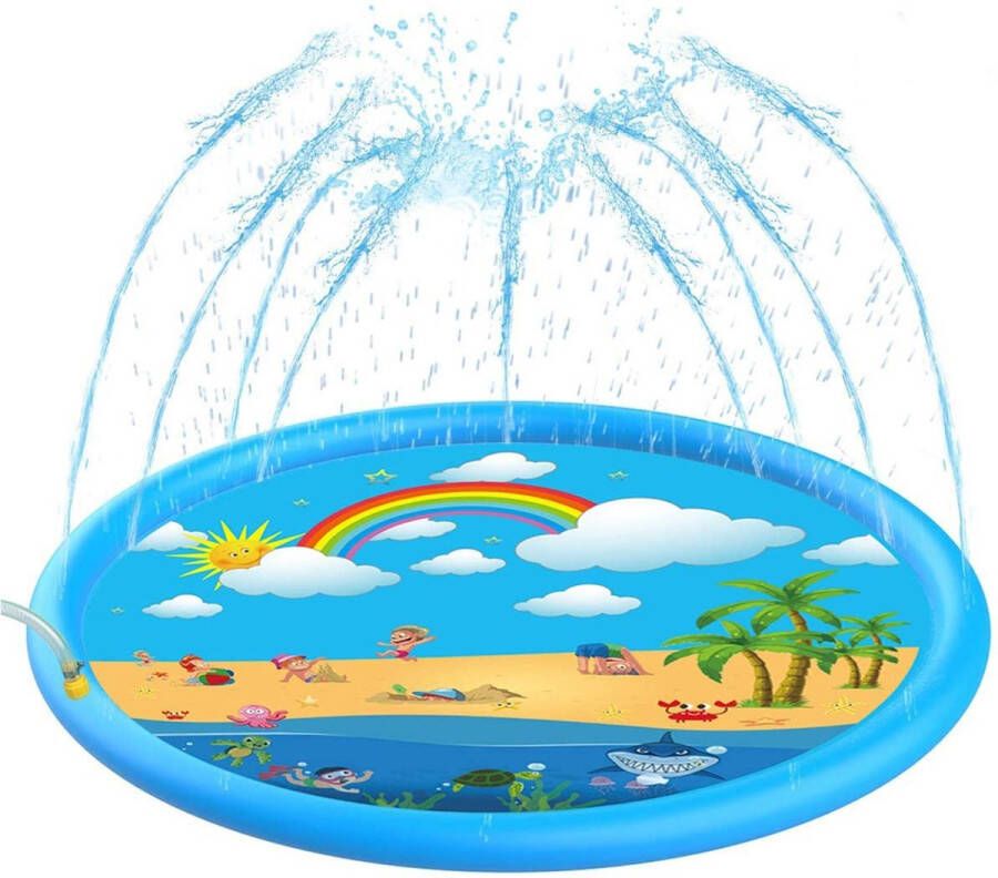 Xd Xtreme Xd Xtreme Water Fontein Speelmat voor Kinderen waterspeelgoed 170CM met sproeiers Eiland thema Verkoeling voor kids Gratis zomers cadeau