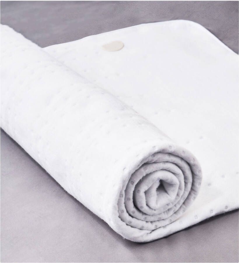 Xiaoda electrische deken 1 persoons warmte onderdeken 3 standen 60Watt automatische uitschakeling overhittingsbescherming 150x80cm wit