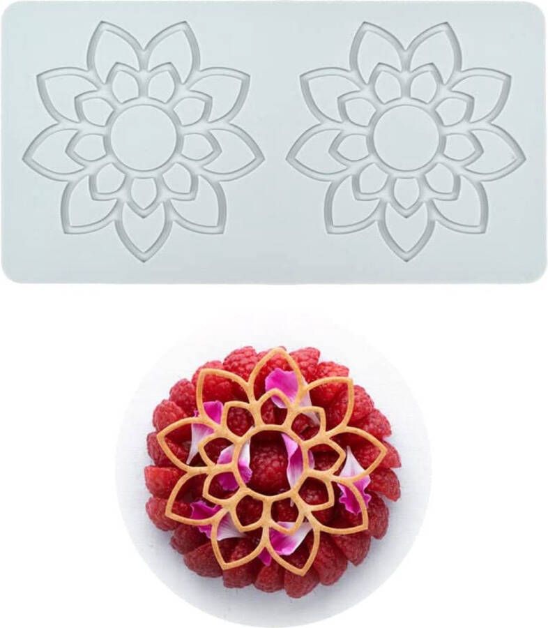 Xiaoshenlu Taartvorm siliconen kant fondant vormen suikerambachtelijke afdrukvorm eetbare cake moleculaire keuken decoratie 4 gaten palmblad
