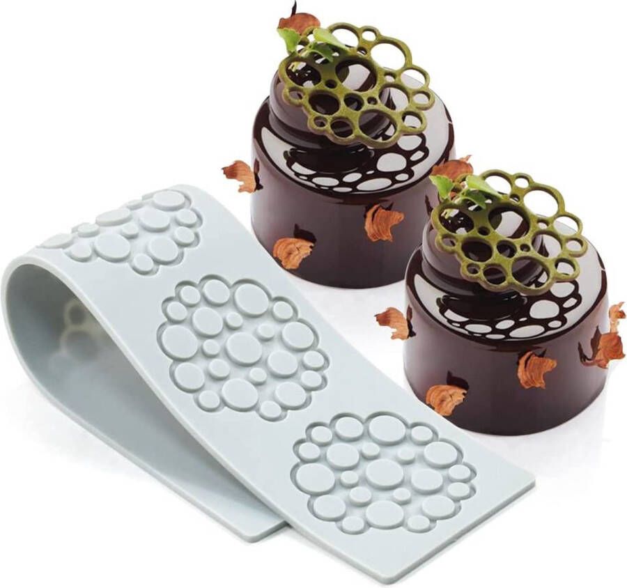 Xiaoshenlu Taartvorm siliconen punt-fondant vormen suikerambachtelijke afdrukvorm eetbare taart moleculaire keuken decoratie 5 gaten de bel