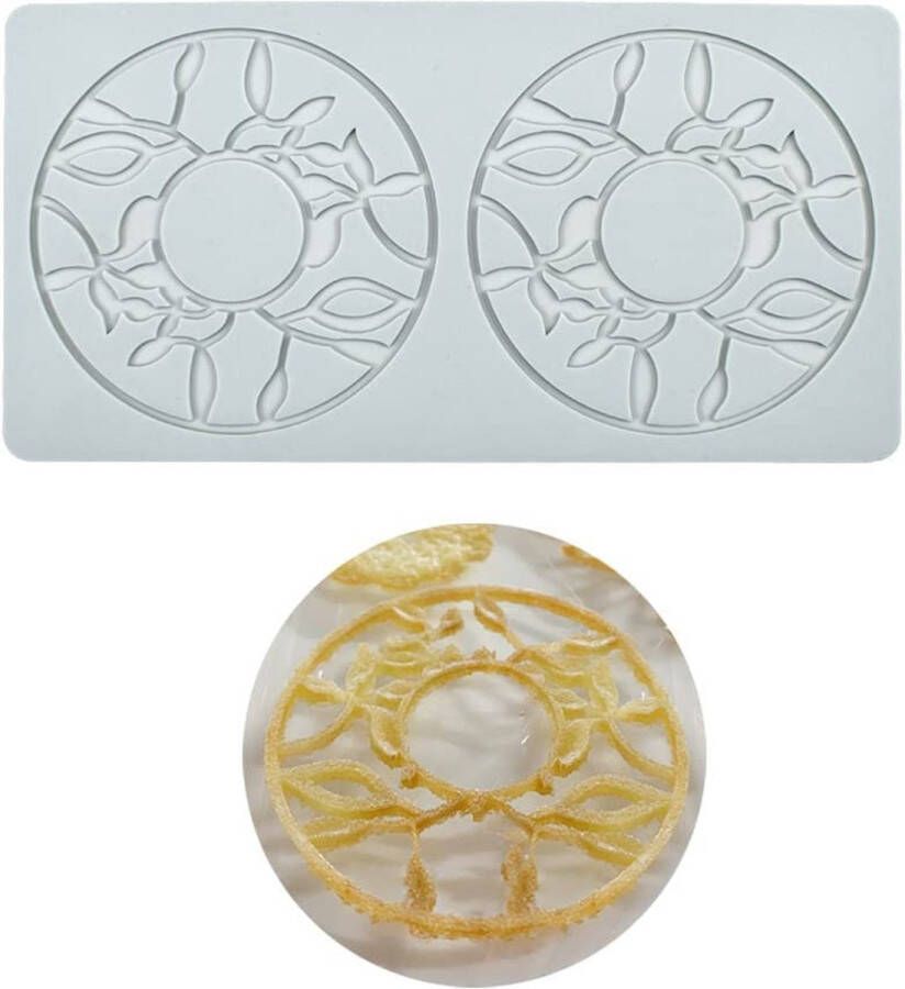 Xiaoshenlu Taartvorm van siliconen voor fondant suikerhandwerk afdrukvorm eetbare taart moleculaire keuken decoratie 2 gaatjes kransen