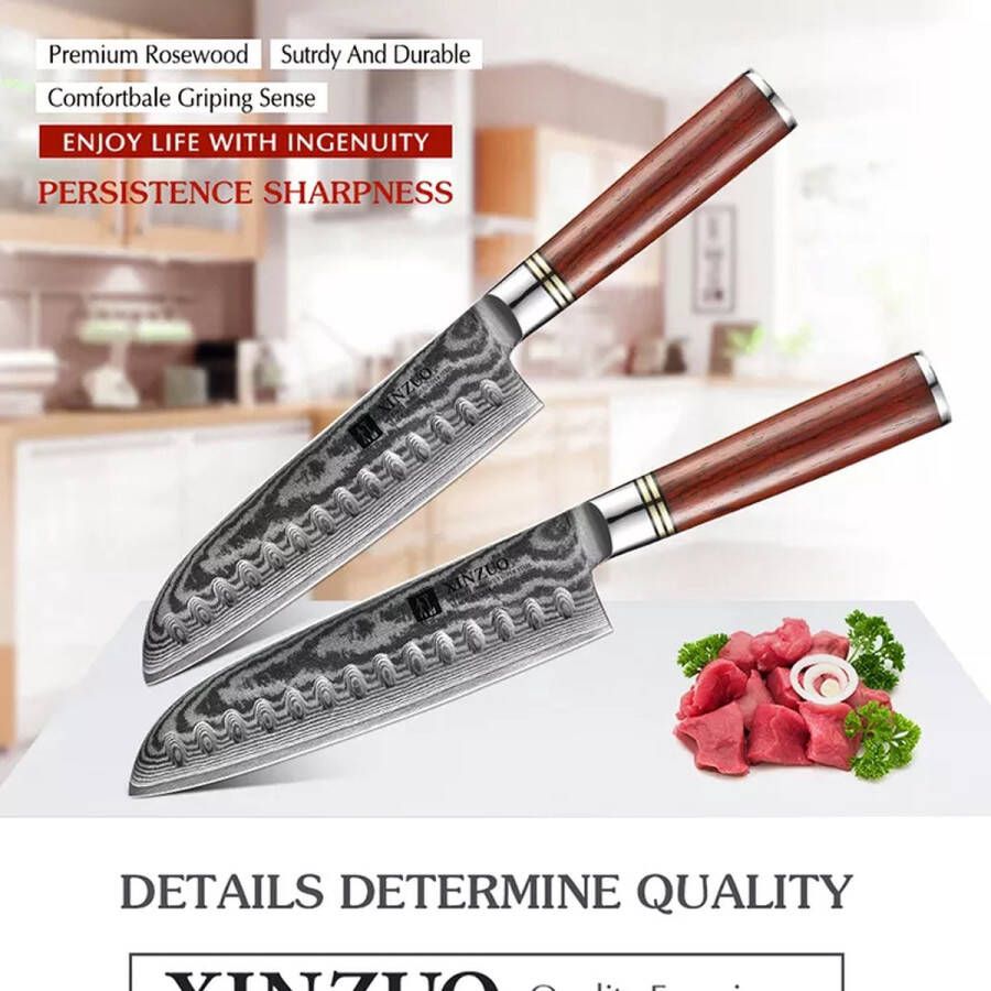 Xinzuo Professioneel Damascus koksMes 7 Inch koksmes voor Vis Vlees Groentenen High Carbon High quality Damascus chef knife