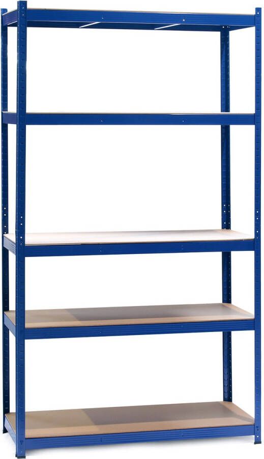 XPOtool opbergrek 100x60x200cm zware kwaliteit Blauw MDF plank; legbordstelling uitermate geschikt voor de werkplaats Multistrobe