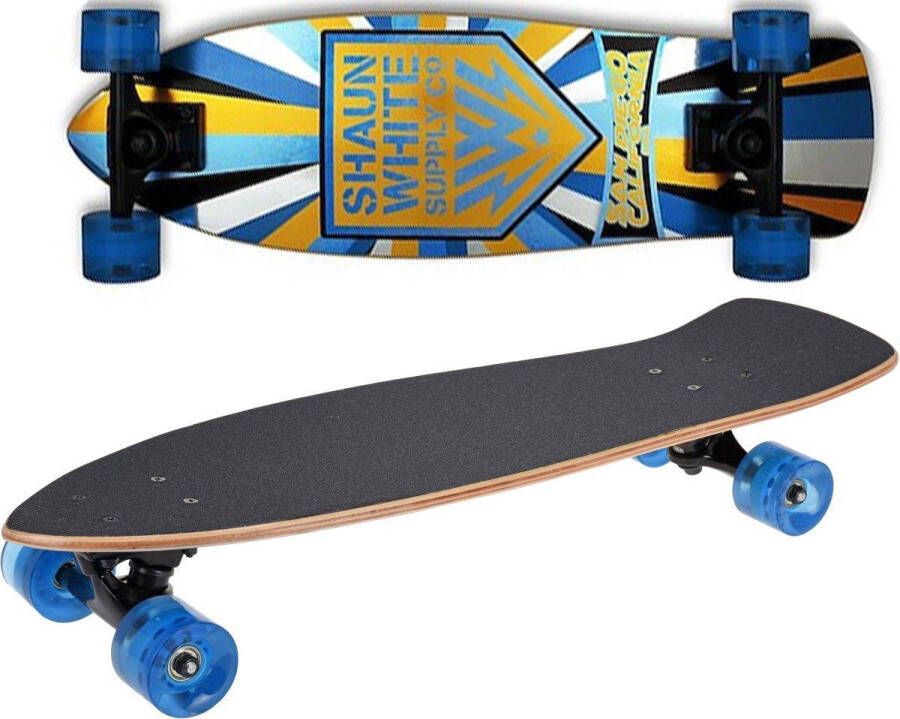 XQ Max Skateboard Shaun White Airwalk Cruiser blauw oranje sun