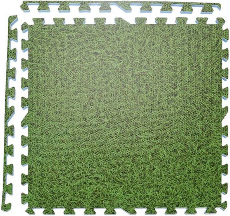 Valetti vloermat tegels Eva met grasspriet 60x60 cm (set van 4)