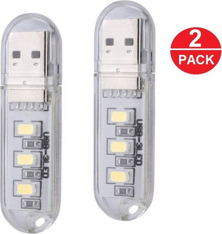 Xtabarya 2 stuks Mini Draagbare Usb 3Led Boek Licht DC5V Ultra Bright Reading Book Lamp Verlichting Voor Power Bank pc Laptop Notebook