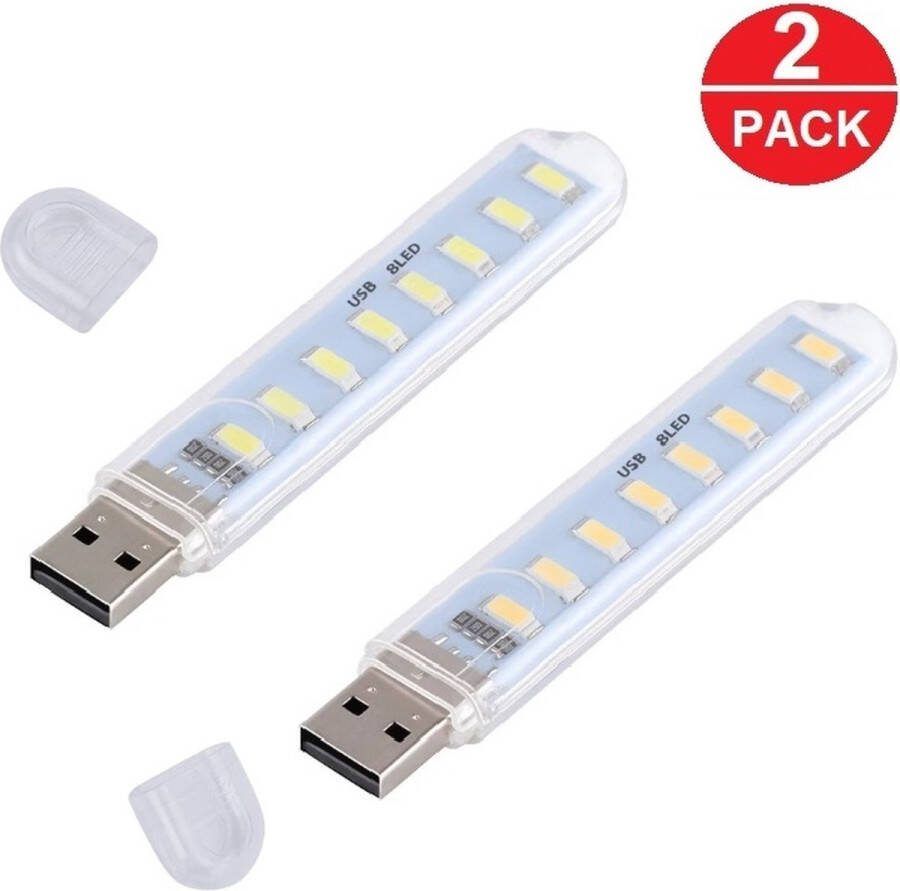 Xtabarya 2 Stuks Mini Draagbare Usb 8Leds Boek Licht DC5V Ultra Bright Reading Book Lamp Verlichting Voor Power Bank pc Laptop Notebook