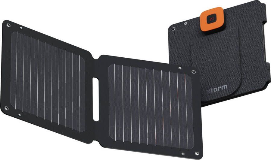 Xtorm Draagbaar Zonnepaneel Opvouwbaar – 14W Solar Panel – SolarBooster – Outdoor Kamperen – Zonne-energie – Flexibel – Monokristallijn Zonnepaneel – EFTE Zwart
