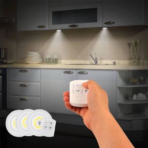 Xtraworks -3x LED inductie nachtlampje met 1x afstandsbediening- Kastverlichting Dimbaar – Met Timer warm licht