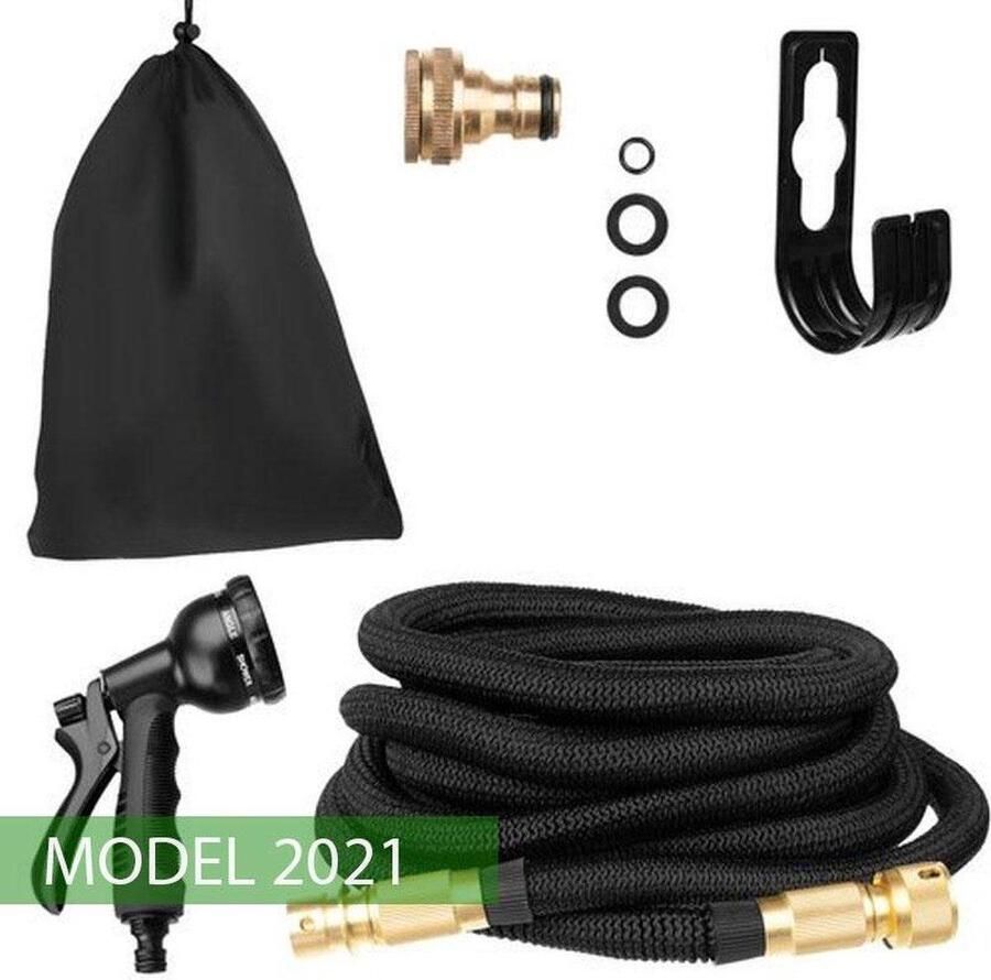 Xtreme hose Extreem Sterke Magic Hose Elastische Flexibele Tuinslang 30m Zwart Flexibele Tuinslang 30 meter Uitrekbare Tuinslang Tuinsproeier Zwarte Uitzetbare Tuinslang Flexibel Sproeier Tuin Besproeien Waterslang Messing Koppelingen