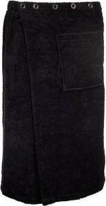 Merkloos Sans marque Sauna omslagdoek voor heren heren saunakilt sauna handdoek met sluiting sauna kilt saunadoek met sluiting zwart met drukknopen maat L XL 180x60cm