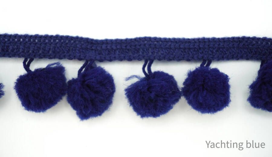 Yachting Blue Band met bolletjes fournituren lengte 2 meter lint stof afwerkband katoenen band naaien decoratieband
