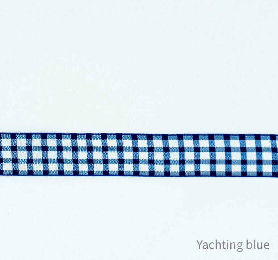 Yachting Blue Sierband blauwe ruit lint naaien fournituren 2 meter