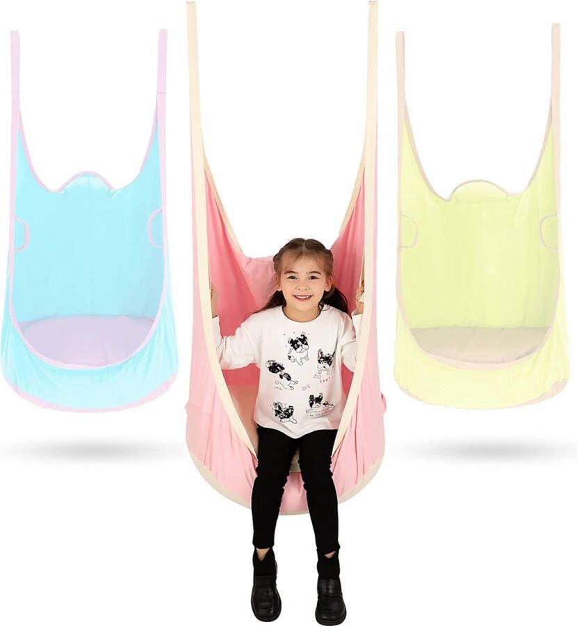 YAERSI Hangstoel voor kinderen hangmand met pvc-kussen kinderhangschommel voor binnen en buiten