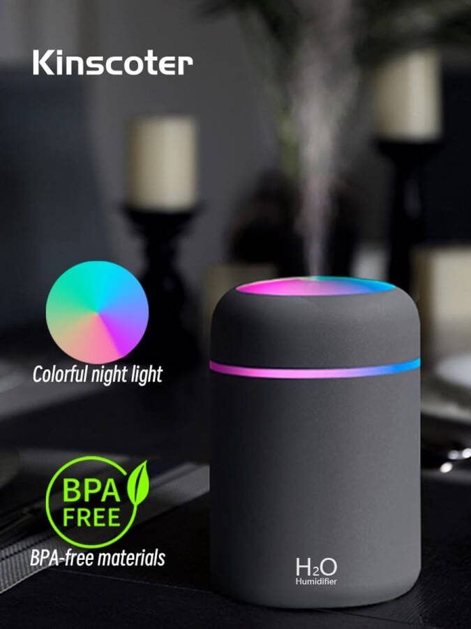 YAIAWISU luchtbevochtiger koele nevel aromaverstuiver voor auto kantoor slaapkamer 320 ml capaciteit 2 nevelstanden stille werking kerstcadeau