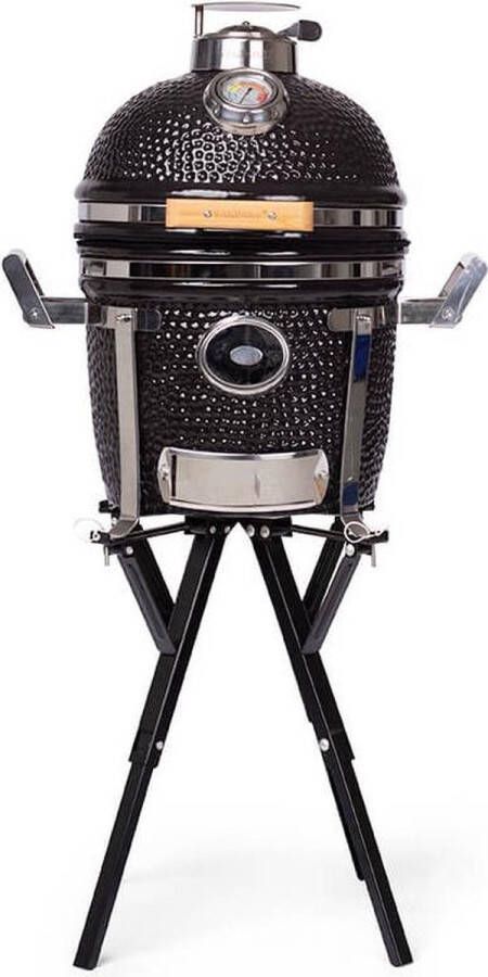 Yakiniku Kamado Compact 13Inch Met Draagbaar Onderstel Houtskool Kamado Grill 33cm Grilloppervlak