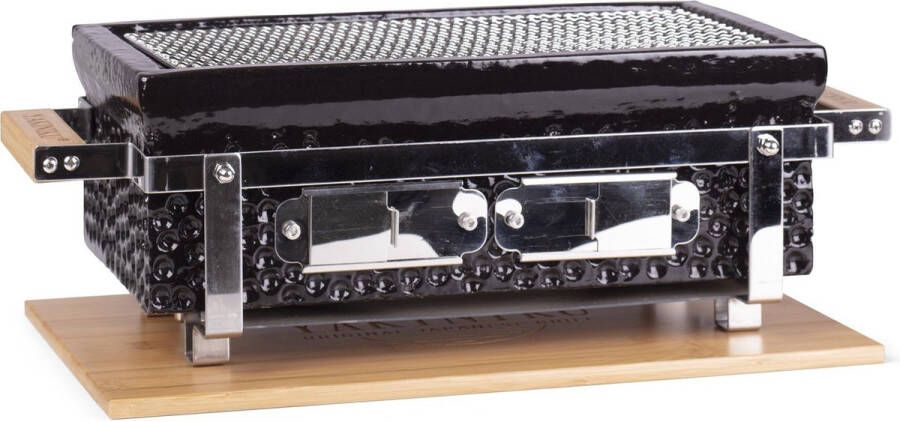 Yakiniku Rechthoekige Shichirin BBQ Tafelgrill Hibachi Japanse BBQ Grill Keramische Japanese Yakitori Grill Geschikt Voor Binchotan Houtskool 2 t m 6 Personen Grilldoorsnede 35 5 cm x 17 5 cm