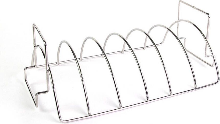 Yakiniku Sparerib Rek BBQ Rib Rack Houder Spareribs Houder 6 stuks RVS Ribbenrek BBQ Accessoires Kamado Accessoire