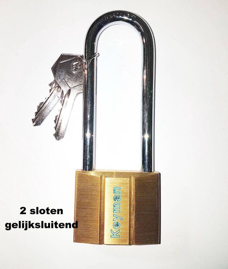 Yale 2 X Hangslot met Hoge beugel 50 mm Keyman + 2 sleutels GELIJK SLUITEND